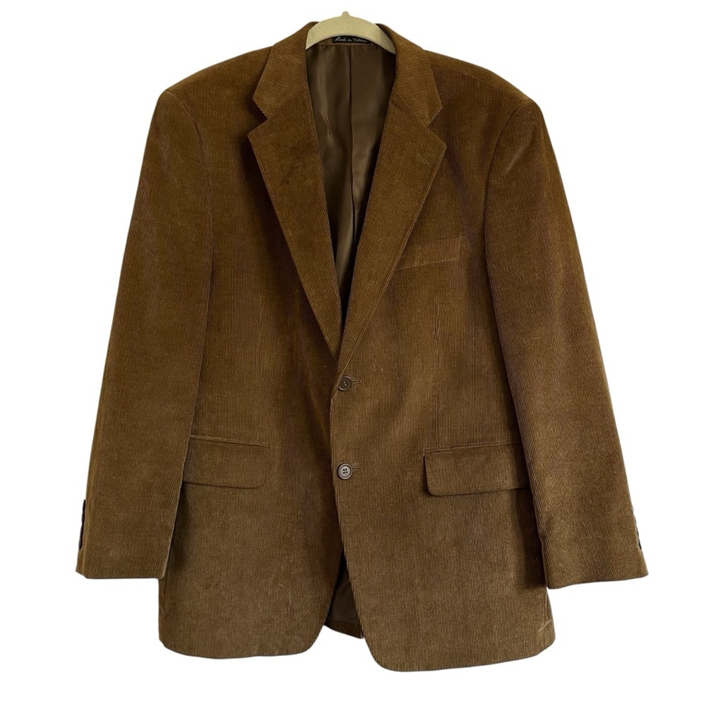 ZAGATO BROWN CORDUROY CLASSIC ACADEMIA BLAZER SIZE 40S